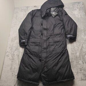 Triple F.A.T Goose Down Puffer Parka Jacket Womens Large Black Toggle Button